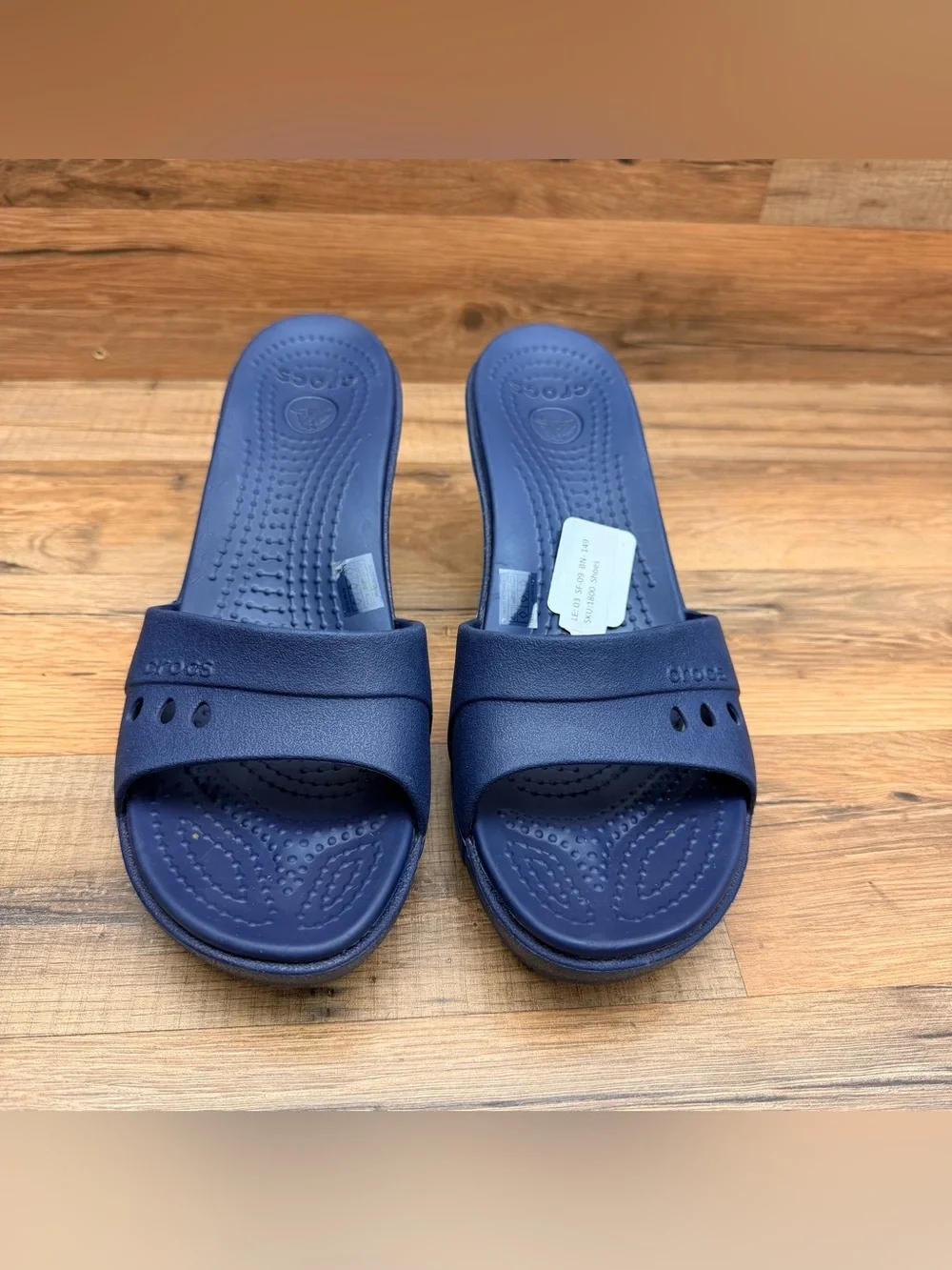 Crocs Women's size 9 Blue Wedge Slide Sandals